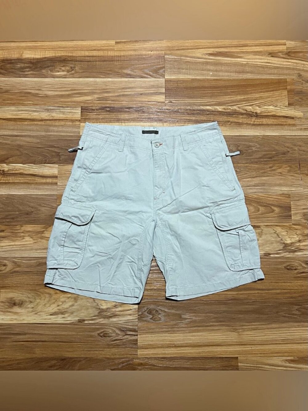 LL Bean Mens Allagash Khaki Natural Fit Ripstop Hiking Cargo Shorts~36~